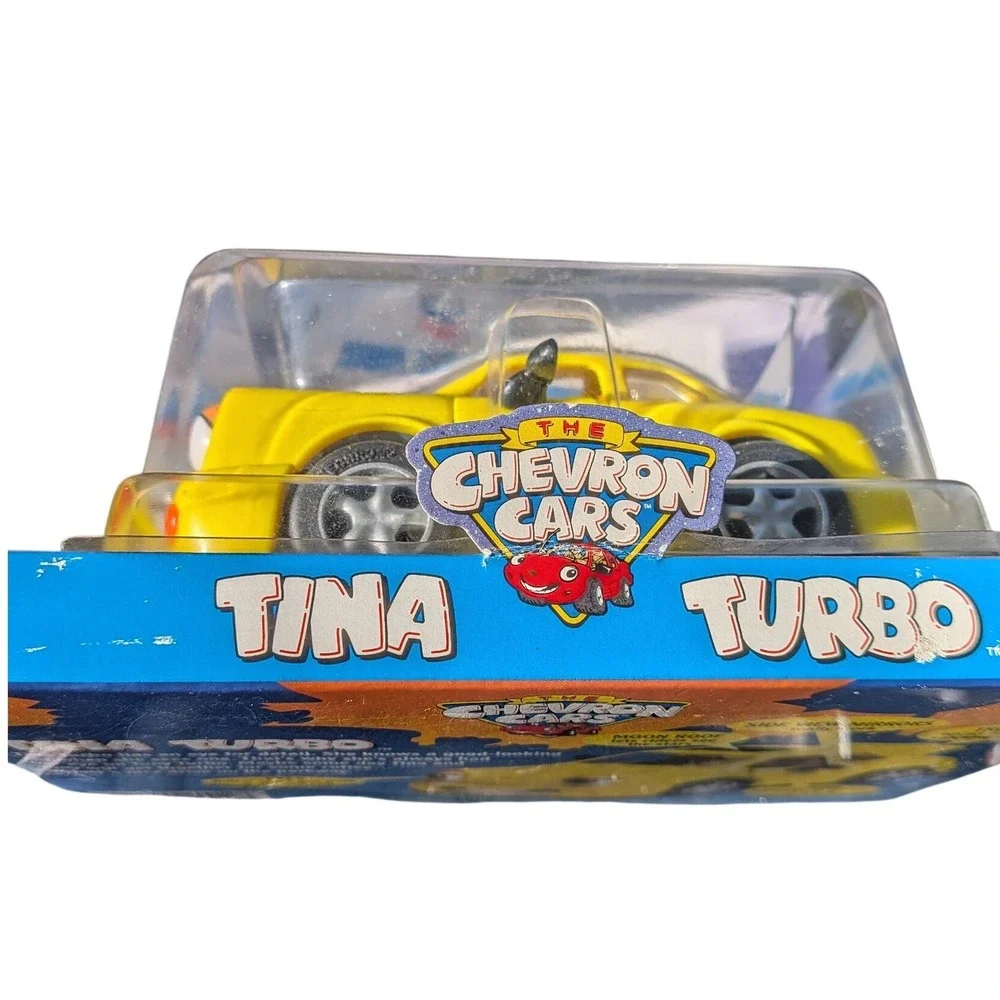 Vintage‎ 1998 Chevron Cars Tina Turbo Yellow Collectible Toy Car New In Box